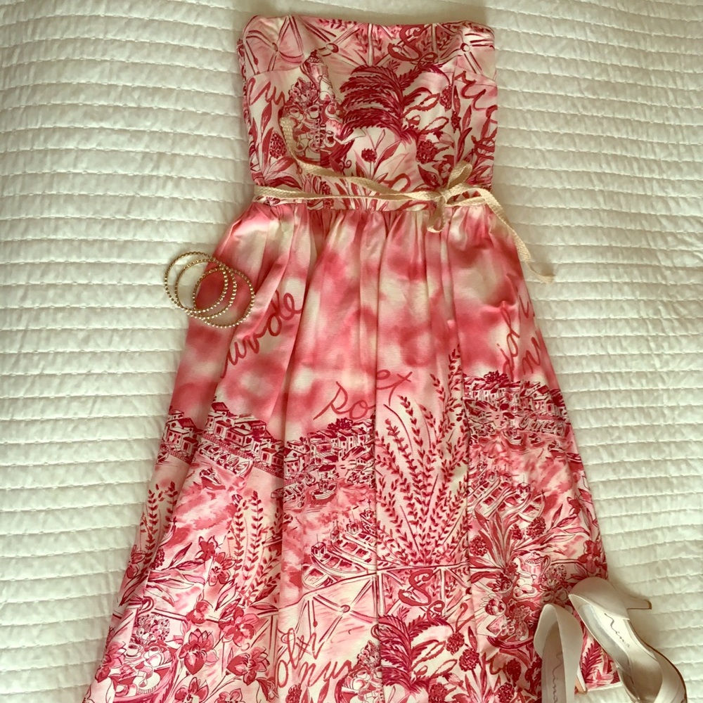 David Meister Mediterranean print dress size 6